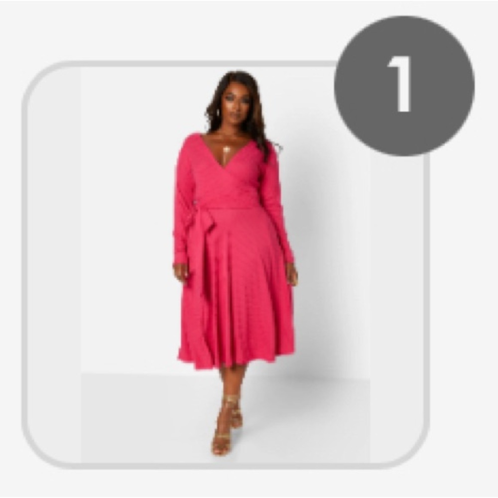 Elegant Pink Wrap Dress